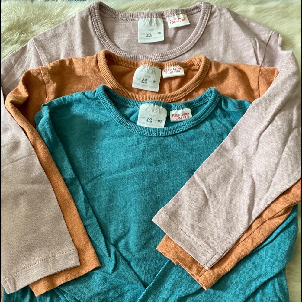 Boys Zara longsleeve T’s - BRAND NEW! Set of 3